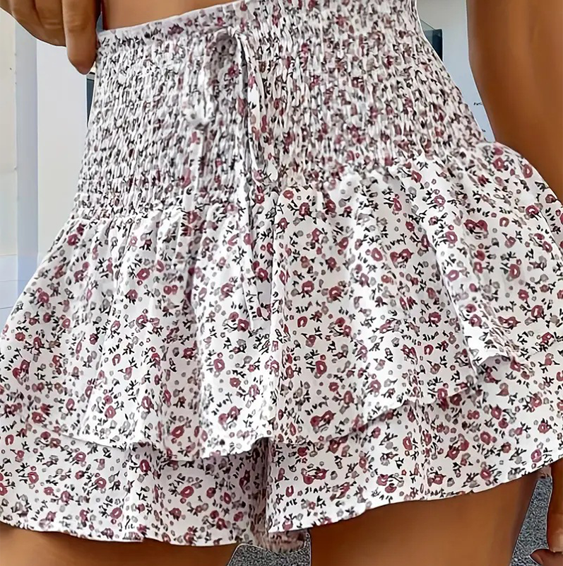 😍 Letzter Tag der Aktion – 45% Rabatt 💕 Leichter, figurschmeichelnder Rüschen-Maxi-Rock mit Blumenmuster ✨