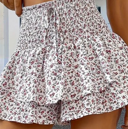 😍 Letzter Tag der Aktion – 45% Rabatt 💕 Leichter, figurschmeichelnder Rüschen-Maxi-Rock mit Blumenmuster ✨