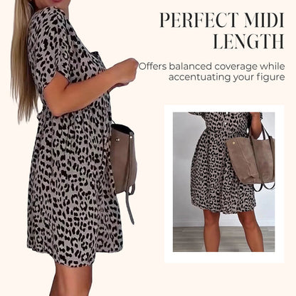 📉Preissenkung! 🔥Sommer-Hot-Sale 58% Rabatt❤️Lässiges Damenkleid mit V-Ausschnitt und kurzen Ärmeln