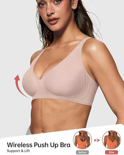 ⏳LIMITED: 2+1 gratis 🎁 Nahtloser Push-up-BH – tiefe V-Form, bügellos ✨ | TOP 2025