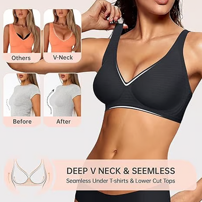 ⏳LIMITED: 2+1 gratis 🎁 Nahtloser Push-up-BH – tiefe V-Form, bügellos ✨ | TOP 2025