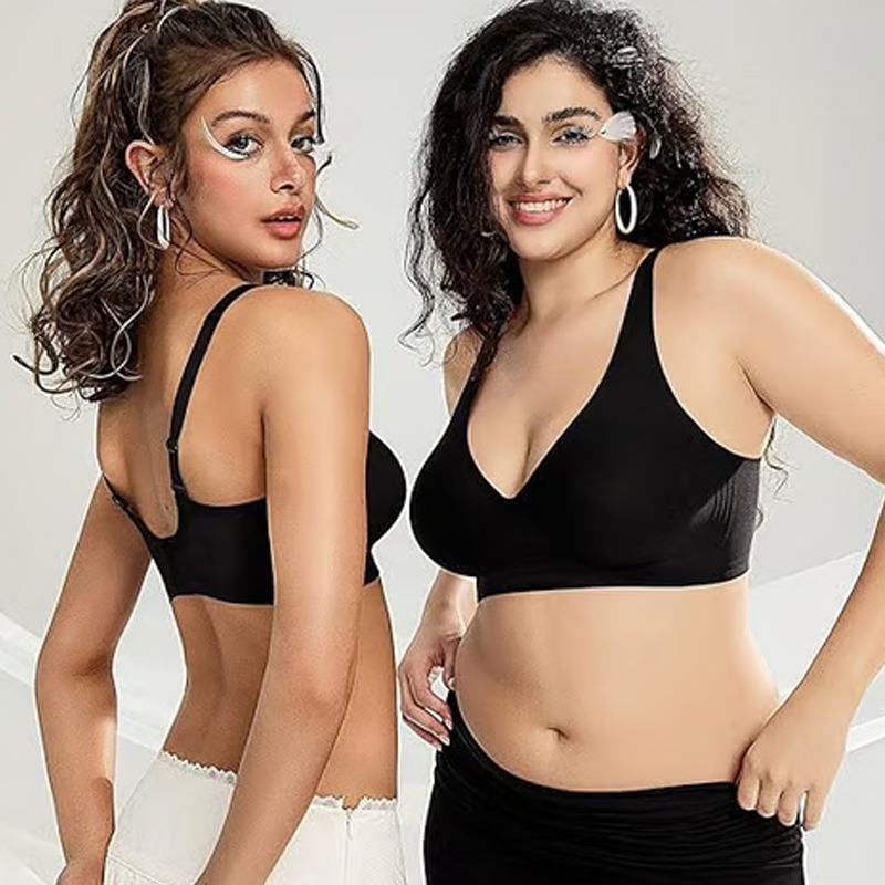 ⏳LIMITED: 2+1 gratis 🎁 Nahtloser Push-up-BH – tiefe V-Form, bügellos ✨ | TOP 2025