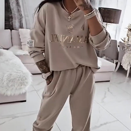 ⏳ Zeitlich begrenztes Angebot! ⏰ Lässiges Set für Damen – bedruckte Bluse und weite Hose