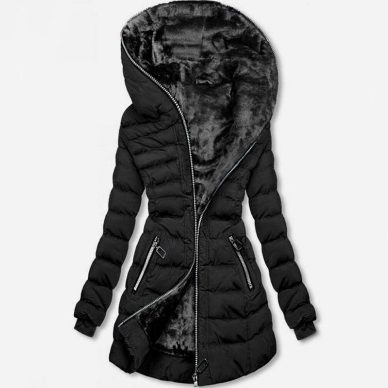 ❄️ LETZTER TAG IM ANGEBOT - 50% RABATT 💖 Damen Kapuzen-Mantel mit Plüschfutter