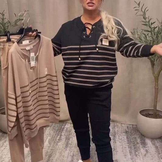 Casual two-piece striped sports sets