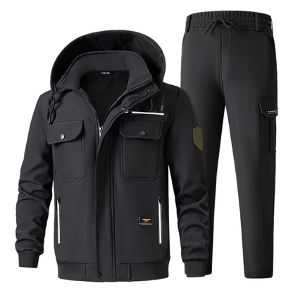 Gefüttertes winddichtes Herren-Set: Jacke und Hose
