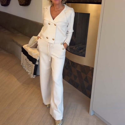 💃🌟Elegantes Set aus Oberteil und Hose mit weitem Bein✨