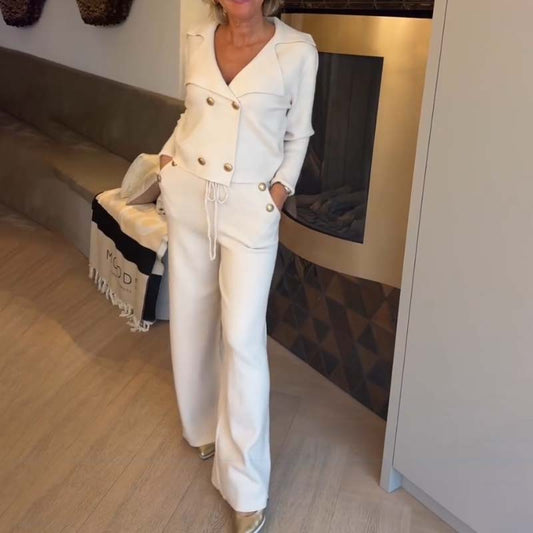 💃🌟Elegantes Set aus Oberteil und Hose mit weitem Bein✨