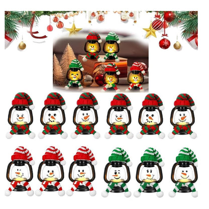 🔥Solange der Vorrat reicht 40 % Rabatt!🎉Weihnachtsdekoration Mini-Schneemann-Laterne mit Mützen und Schals
