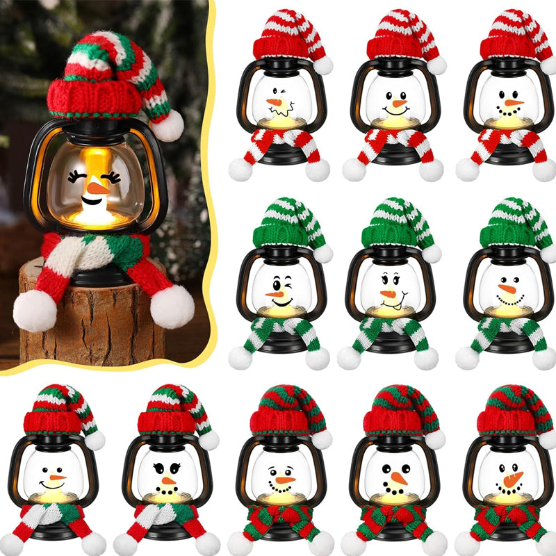 🔥Solange der Vorrat reicht 40 % Rabatt!🎉Weihnachtsdekoration Mini-Schneemann-Laterne mit Mützen und Schals