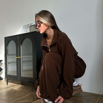 Cozy Warm Zip Front Jumpsuit
