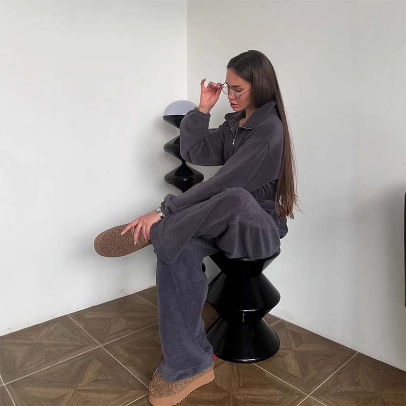 Cozy Warm Zip Front Jumpsuit