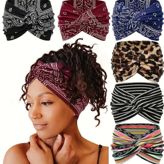 ✨ Nur 3€?! 🎀 Breites elastisches Haarband – Printdesign, sofortiger perfekter Look 💫