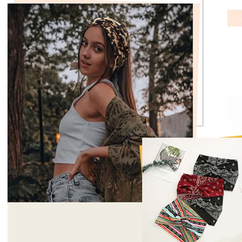 ✨ Nur 3€?! 🎀 Breites elastisches Haarband – Printdesign, sofortiger perfekter Look 💫