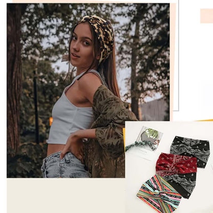 ✨ Nur 3€?! 🎀 Breites elastisches Haarband – Printdesign, sofortiger perfekter Look 💫
