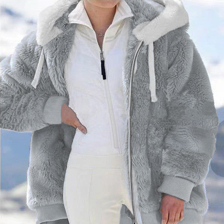 🧥 60% RABATT! ✨ Kapuzen-Fleecejacke mit Lammfellfutter - Winddicht & Wärmeisolierend für Extremes Winterwetter ❄️🛡️