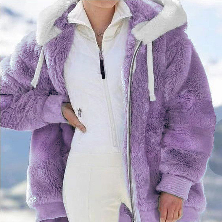 🧥 60% RABATT! ✨ Kapuzen-Fleecejacke mit Lammfellfutter - Winddicht & Wärmeisolierend für Extremes Winterwetter ❄️🛡️