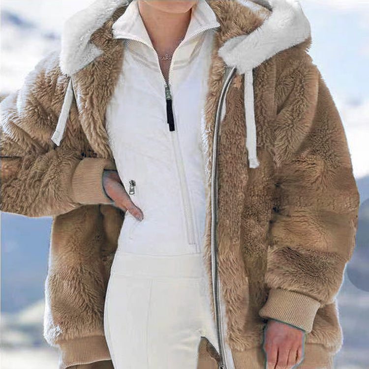 🧥 60% RABATT! ✨ Kapuzen-Fleecejacke mit Lammfellfutter - Winddicht & Wärmeisolierend für Extremes Winterwetter ❄️🛡️