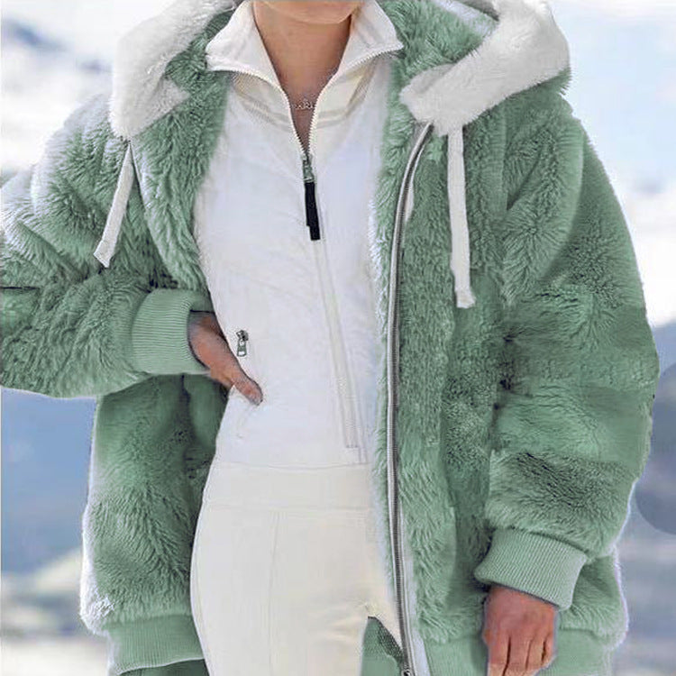 🧥 60% RABATT! ✨ Kapuzen-Fleecejacke mit Lammfellfutter - Winddicht & Wärmeisolierend für Extremes Winterwetter ❄️🛡️