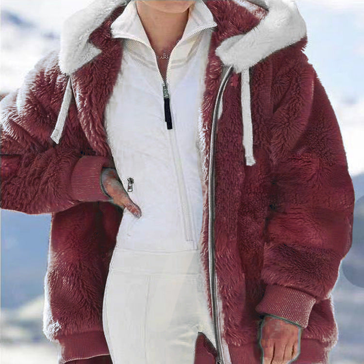🧥 60% RABATT! ✨ Kapuzen-Fleecejacke mit Lammfellfutter - Winddicht & Wärmeisolierend für Extremes Winterwetter ❄️🛡️