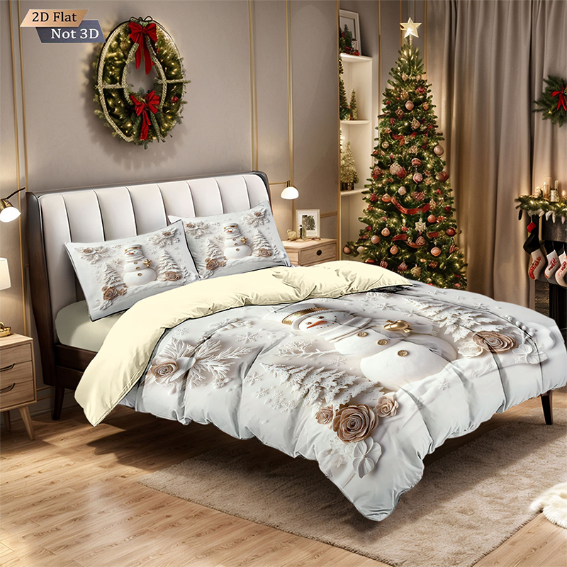 ⏳Nur für kurze Zeit 50 % Rabatt⏰Festliches 3-teiliges Weihnachts-Bettwäscheset🛏️❤️