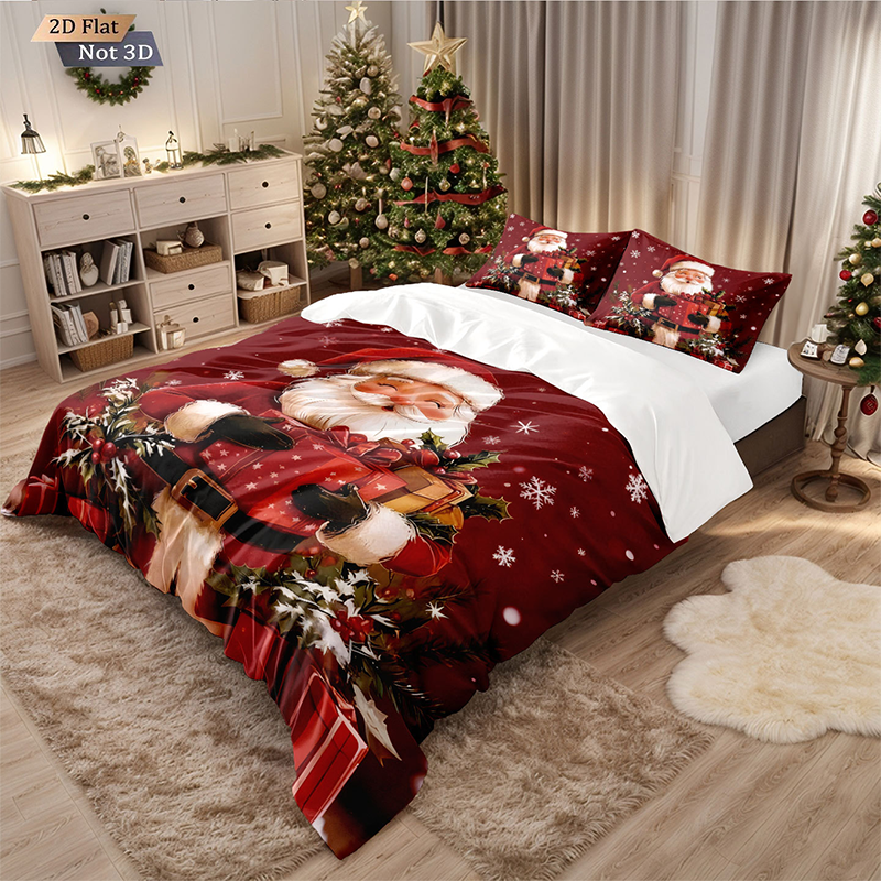 ⏳Nur für kurze Zeit 50 % Rabatt⏰Festliches 3-teiliges Weihnachts-Bettwäscheset🛏️❤️