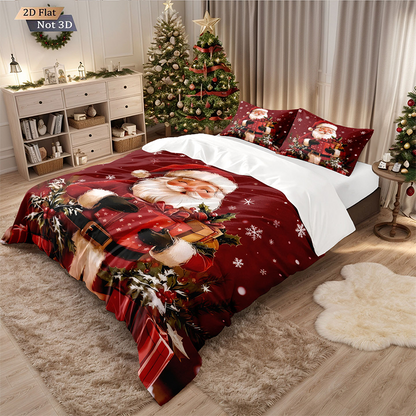 ⏳Nur für kurze Zeit 50 % Rabatt⏰Festliches 3-teiliges Weihnachts-Bettwäscheset🛏️❤️
