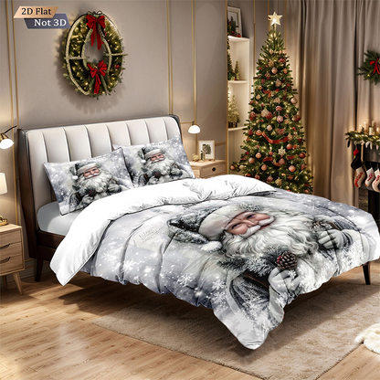 ⏳Nur für kurze Zeit 50 % Rabatt⏰Festliches 3-teiliges Weihnachts-Bettwäscheset🛏️❤️