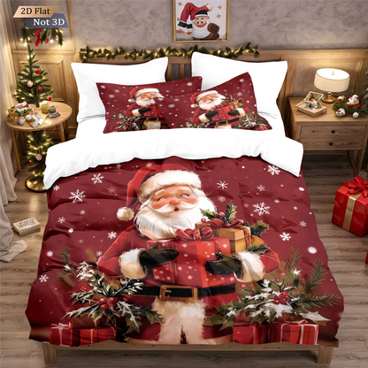 ⏳Nur für kurze Zeit 50 % Rabatt⏰Festliches 3-teiliges Weihnachts-Bettwäscheset🛏️❤️
