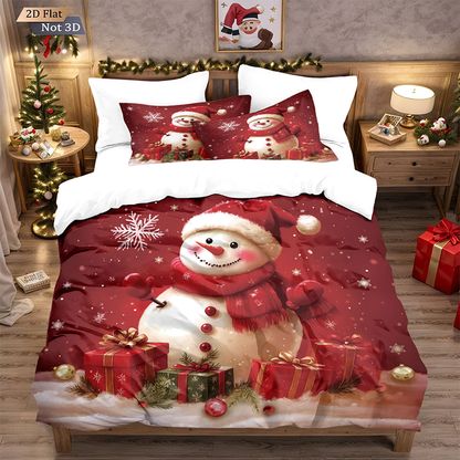 ⏳Nur für kurze Zeit 50 % Rabatt⏰Festliches 3-teiliges Weihnachts-Bettwäscheset🛏️❤️