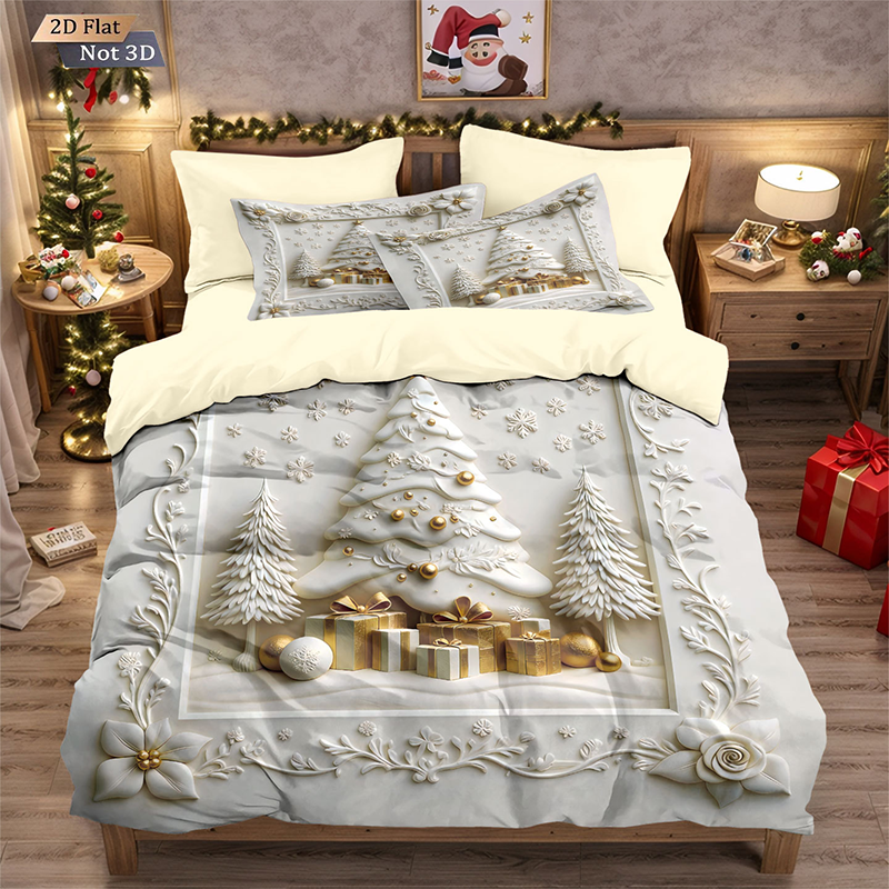 ⏳Nur für kurze Zeit 50 % Rabatt⏰Festliches 3-teiliges Weihnachts-Bettwäscheset🛏️❤️