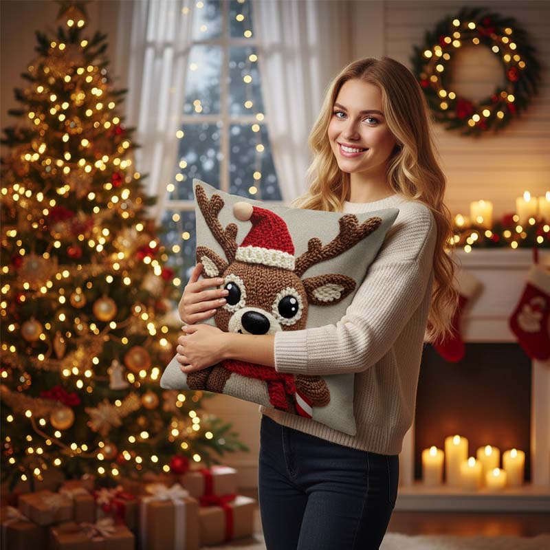 🔥Solange der Vorrat reicht 40 % Rabatt!🎄Festlicher Weihnachtsfigur-Kissenbezug