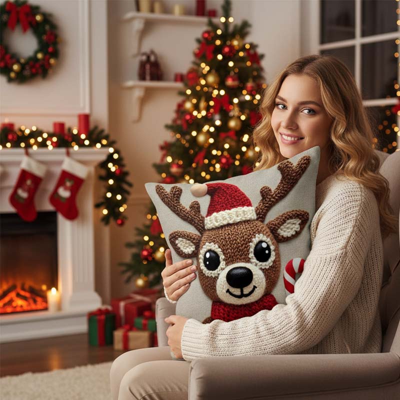 🔥Solange der Vorrat reicht 40 % Rabatt!🎄Festlicher Weihnachtsfigur-Kissenbezug