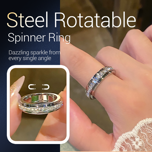 💍Das zweite Stück zum halben Preis 💥Drehbarer Ring in 18K Roségold – Titanstahl, Zirkonia-Steine & Anti-Stress Design für Stil und Entspannung ✨
