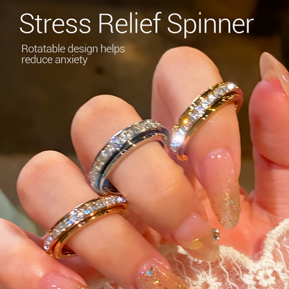 💍Das zweite Stück zum halben Preis 💥Drehbarer Ring in 18K Roségold – Titanstahl, Zirkonia-Steine & Anti-Stress Design für Stil und Entspannung ✨