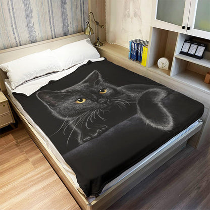 ⏳LETZTER TAG DES AUSVERKAUFS 50 % RABATT!⏰🐱Schwarze Katze – Gemütliche Decke für jede Jahreszeit