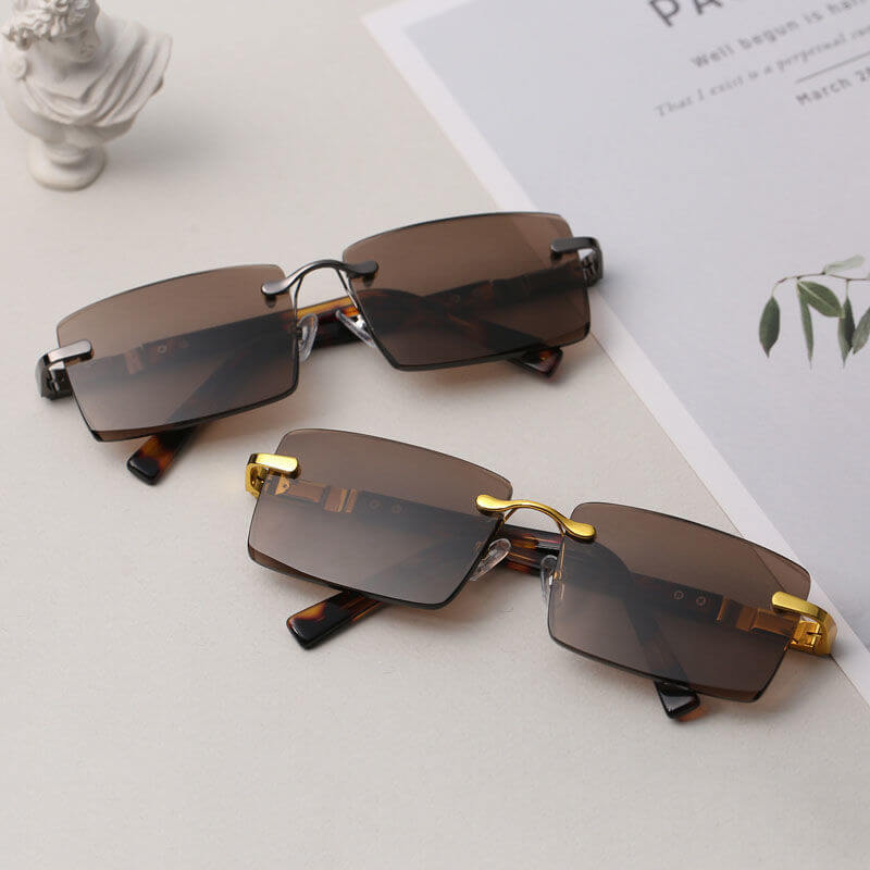 Sonnenbrille mit Gläsern aus Naturkristall