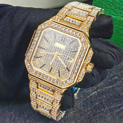⏳Zeitlich begrenztes Sonderangebot⏰Luxuriöse quadratische Strass-Uhr – umwerfender Glanz, kratzfest und sicherer Verschluss! ✨⌚
