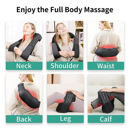 🔥Nur für kurze Zeit: 73 % Rabatt🔥 Beheizbares Shiatsu-Nackenmassagegerät | 16 tiefenwirksame Massageköpfe | Muskelentspannung