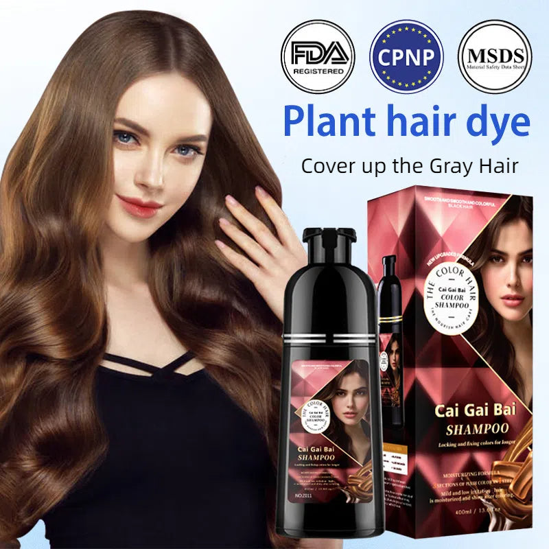 🍎 JETZT 50 % RABATT!✨3-in-1 Haarfärbe-Shampoo, Pflanzenextrakte für leuchtende