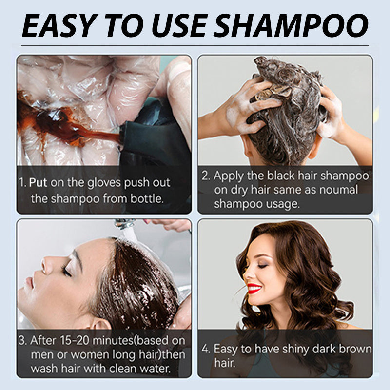 🍎 JETZT 50 % RABATT!✨3-in-1 Haarfärbe-Shampoo, Pflanzenextrakte für leuchtende