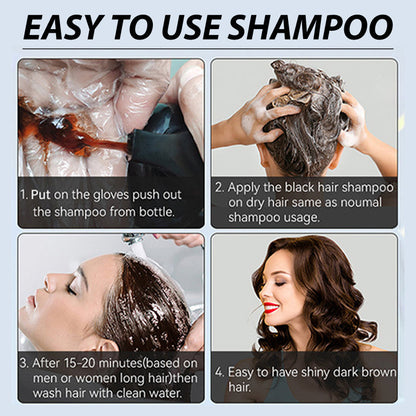 🍎 JETZT 50 % RABATT!✨3-in-1 Haarfärbe-Shampoo, Pflanzenextrakte für leuchtende