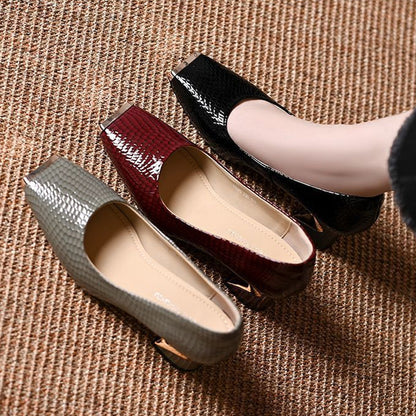 🔥 50% Rabatt auf Bestseller!｜Damen-Schlangenhaut-Blockabsatzschuhe – Drückt nicht, ermüdet nicht – Die erste Wahl für stilvolle Büro-Looks