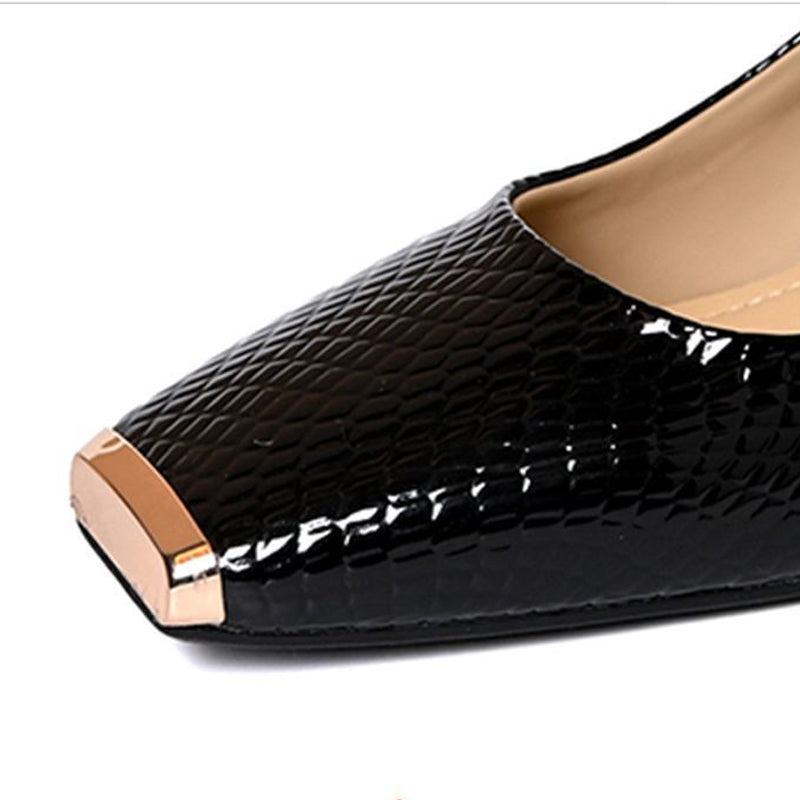 🔥 50% Rabatt auf Bestseller!｜Damen-Schlangenhaut-Blockabsatzschuhe – Drückt nicht, ermüdet nicht – Die erste Wahl für stilvolle Büro-Looks