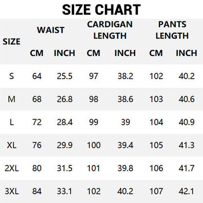 Lässiges 3-teiliges Strickset – Cropped Top, Cardigan & Hose
