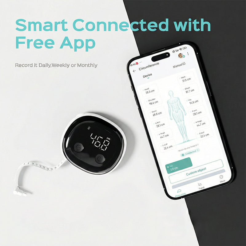 Smart Ruler-Körpermaßband, LED-HD-Vollbild-Fitnessgerät, Fitdays-APP-kompatibel