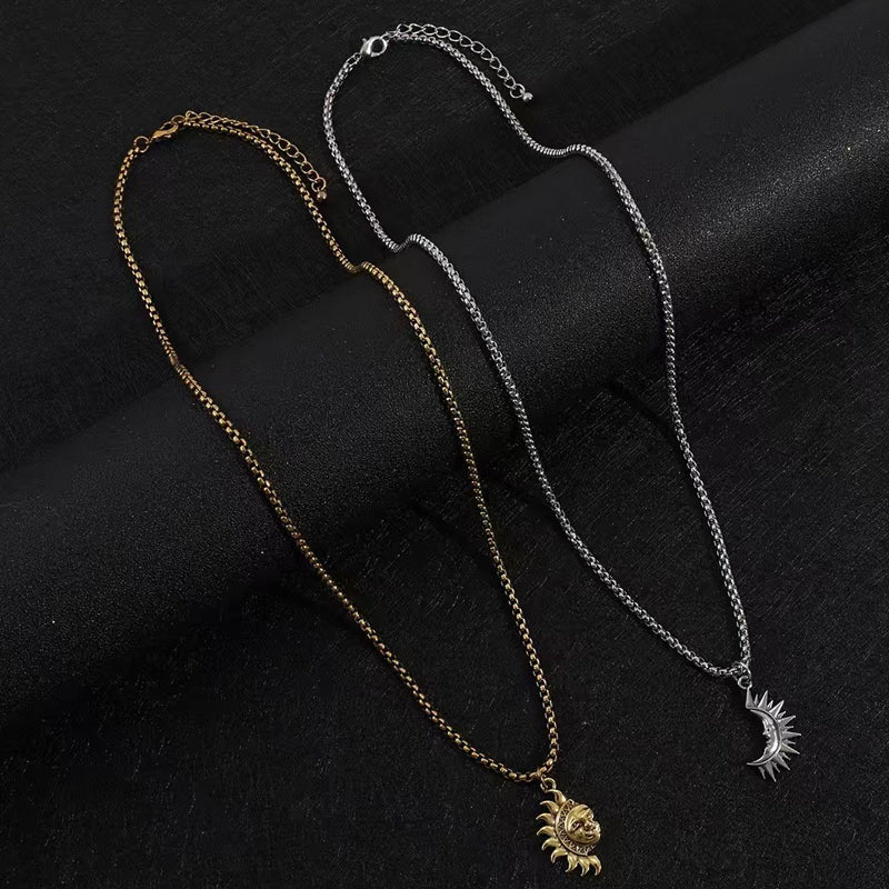 🌞 50 % Rabatt! 🌙 Sonne-Mond-Anhänger-Set – Symbolträchtiger Schmuck mit asymmetrischem Design, das perfekte Geschenk für Partner oder Freunde ✨