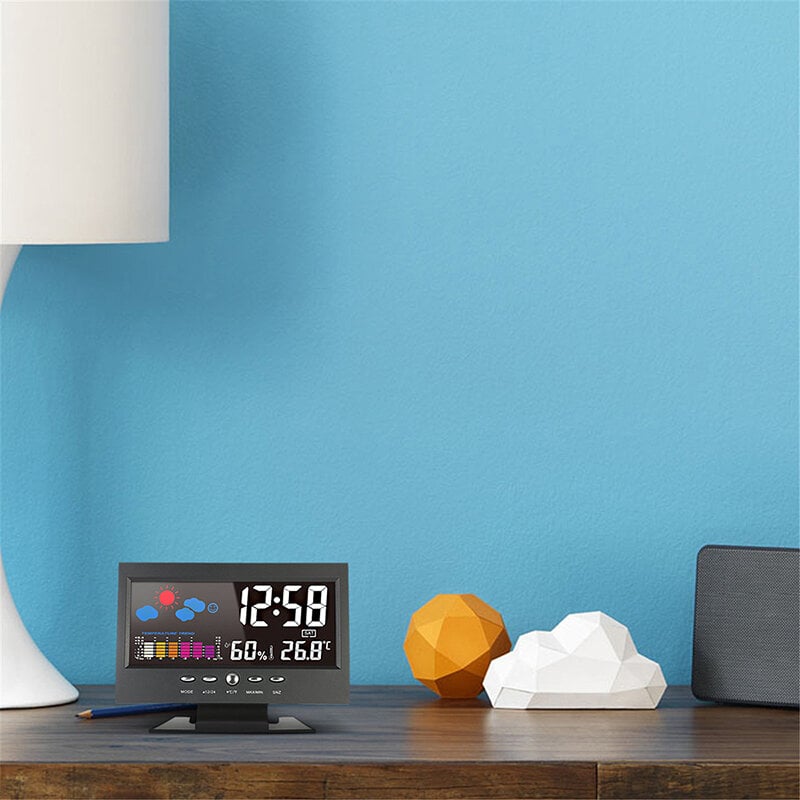 50% Rabatt🔥Digitaler LED-Temperatur- und Luftfeuchtigkeitsmonitor, Wettervorhersage, LED-Tischwecker