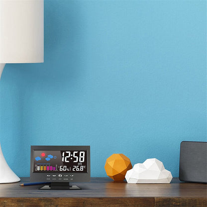 50% Rabatt🔥Digitaler LED-Temperatur- und Luftfeuchtigkeitsmonitor, Wettervorhersage, LED-Tischwecker