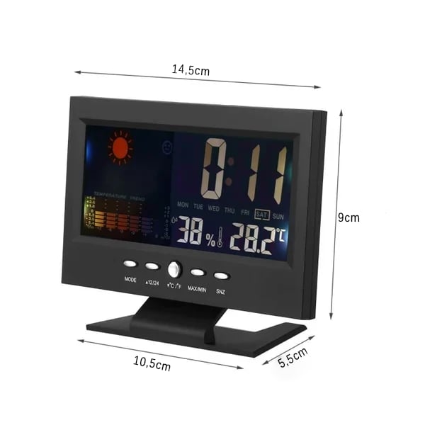 50% Rabatt🔥Digitaler LED-Temperatur- und Luftfeuchtigkeitsmonitor, Wettervorhersage, LED-Tischwecker